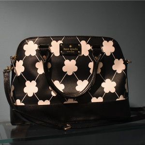 Kate Spade black and white festive floral bag